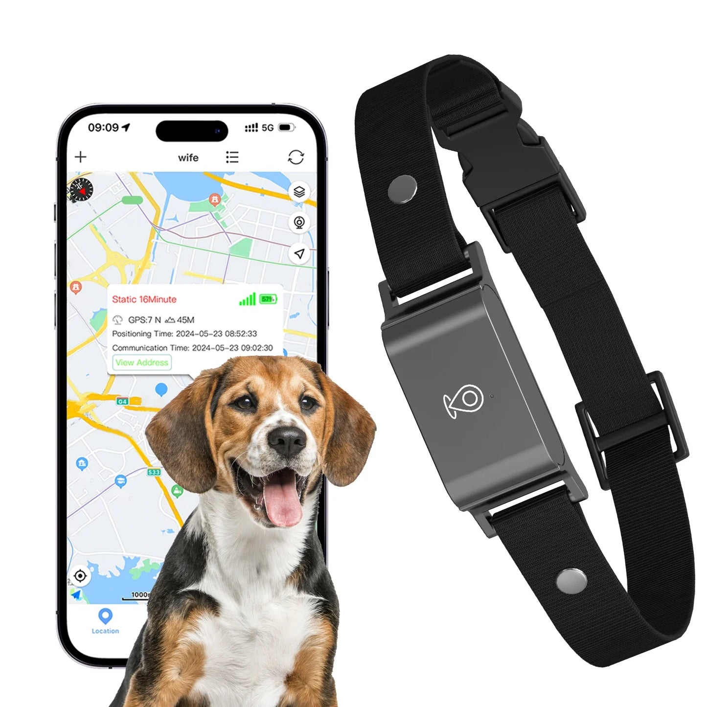 Collar GPS 4G resistente al agua – Rastreo en tiempo real para perros y gatos