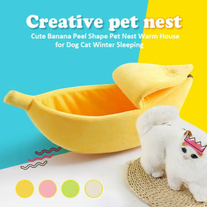 Cama banana para gatos y perros – Cálida y cómoda