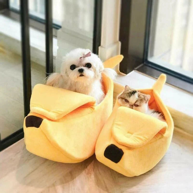 Cama banana para gatos y perros – Cálida y cómoda