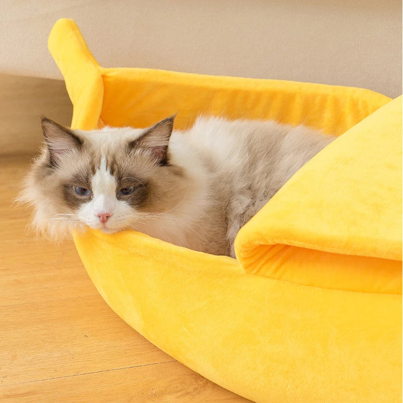 Cama banana para gatos y perros – Cálida y cómoda